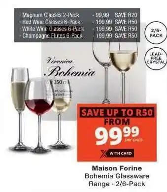 Checkers Maison Forine Bohemia Glassware Range offer