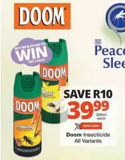 Checkers Doom Insecticide All Variants offer