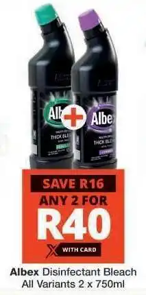 Checkers Albex Disinfectant Bleach offer
