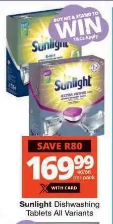 Checkers Sunlight Dishwashing Tablets offer