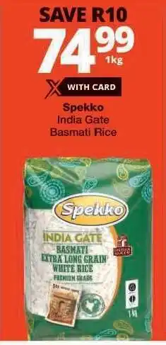 Checkers Spekko India Gate Basmati Rice offer