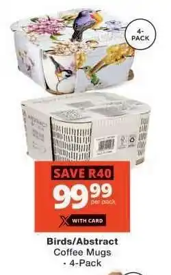 Checkers Birds/Abstract Coffee Mugs - 4-Pack offer