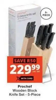Checkers Prochef Wooden Block Knife Set offer