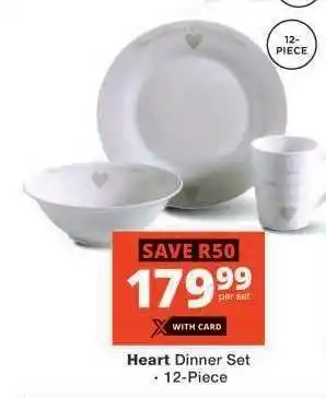 Checkers Heart Dinner Set offer