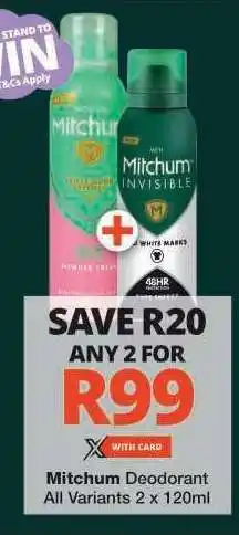 Checkers Mitchum Deodorant offer