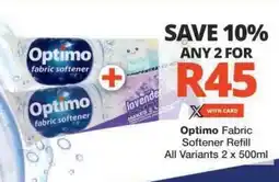 Checkers Optimo Fabric Softener Refill offer