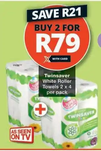 Checkers Twinsaver White Roller Towels offer