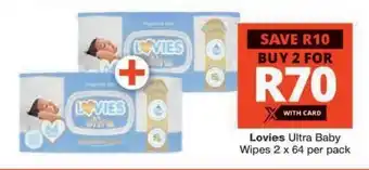 Checkers Lovies Ultra Baby Wipes offer