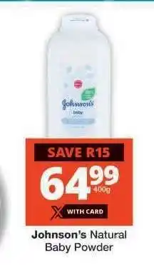 Checkers JOHNSON'S NATURAL BABY POWDER offer