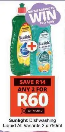 Checkers Sunlight Dishwashing Liquid offer