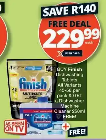 Checkers Finish Dishwashing Tablets offer