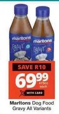 Checkers Marltons Dog Food Gravy All Variants offer