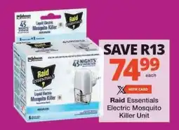 Checkers Raid Essentials Electric Mosquito Killer Unit offer
