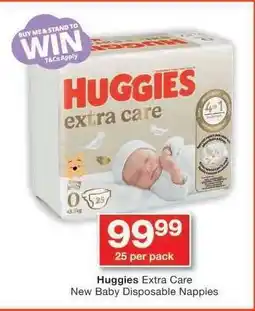Checkers Huggies Extra Care New Baby Disposable Nappies offer