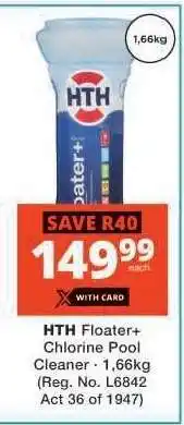 Checkers HTH Floater+ Chlorine Pool Cleaner offer
