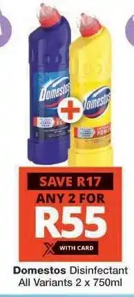 Checkers DOMESTOS DISINFECTANT offer