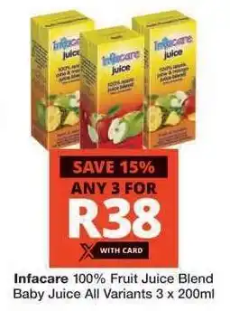 Checkers Infacare 100% Fruit Juice Blend Baby Juice offer