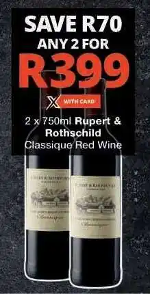 Checkers Rupert & Rothschild Classique Red Wine offer