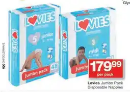 Checkers Lovies Jumbo Pack Disposable Nappies offer