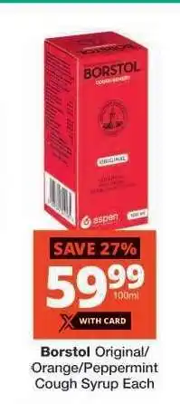 Checkers BORSTOL COUGH SYRUP offer