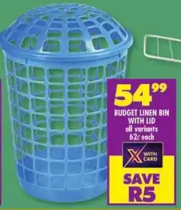 Shoprite Budget linen bin with lid offer