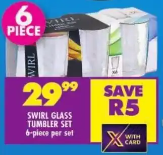Shoprite Swirl glass tumbler set offer