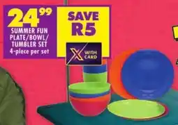 Shoprite Summer fun plate/ bowl/ tumbler set offer