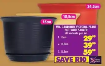 Shoprite Mr. gardener victoria plant pot with saucer offer