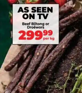 Food Lover's Market Beef Biltong or Droëwors offer