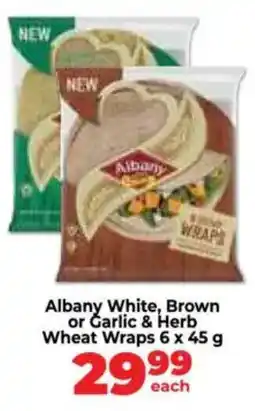 Food Lover's Market Albany White, Brown or Garlic & Herb Wheat Wraps offer