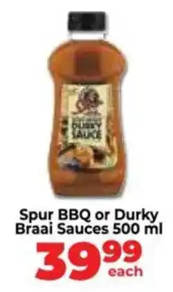 Food Lover's Market Spur BBQ or Durky Braai Sauces offer