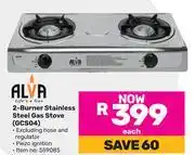 Game Alva 2 Burner Stainless Steel Gas Stove GCS04 offer