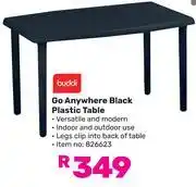 Game Buddi Go Anywhere Black Plastic Table offer