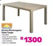 Game Gold Sun Verona Rectangular Table Taupe offer