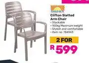 Game Gold Sun Clifton Slatted Arm Chair-For 2 offer