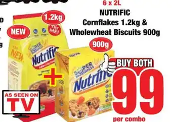 Boxer NUTRIFIC Cornflakes 1.2kg & Wholewheat Biscuits 900g offer