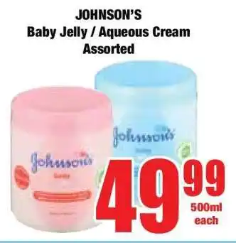 Boxer JOHNSON'S Baby Jelly / Aqueous Cream Assorted offer