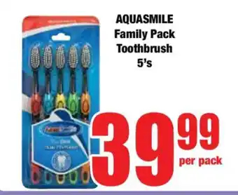 Boxer AQUASMILE Family Pack Toothbrush 5's offer