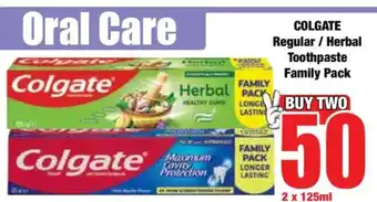 Boxer COLGATE Regular / Herbal Toothpaste Family Pack offer