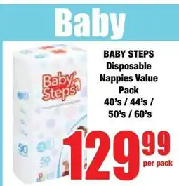 Boxer BABY STEPS Disposable Nappies Value Pack offer