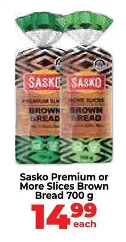 Food Lover's Market Sasko Premium or More Slices Brown Bread 700 g offer