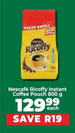 Food Lover's Market Nescafé Ricoffy Instant Coffee Pouch 800 g offer