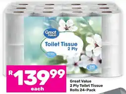 Game Great Value 2 Ply Toilet Tissue Rolls offer