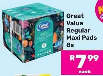 Game Great Value Regular Maxi Pads offer