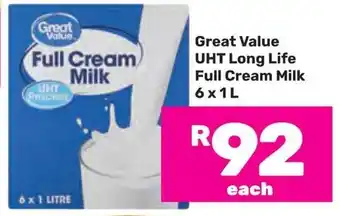 Game Great Value UHT Long Life Full Cream Milk offer