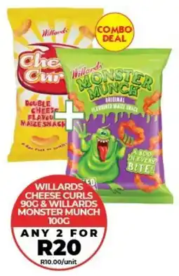 1UP Willards cheese curls & willards monster munch offer