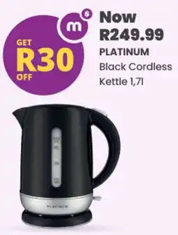 Shoprite PLATINUM Black Cordless Kettle offer