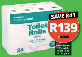 Checkers Hyper Housebrand 2-Ply White Toilet Rolls offer