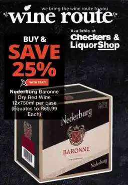 Checkers Hyper Nederburg Baronne Dry Red Wine offer