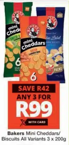 Checkers Hyper Bakers Mini Cheddars/ Biscuits All Variants offer